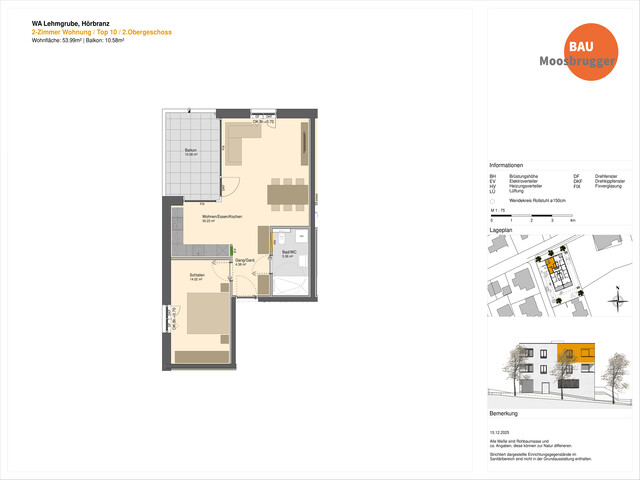 Bezugsbereit Ende April: 2-Zimmer-Dachgeschosswohnung mit Balkon in Hörbranz  | Top 10