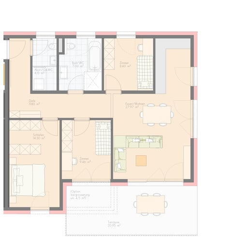 4-Zimmerwohnung im Erdgeschoss TOP3, Kleinwohnanlage mit nur 9 Wohneinheiten im Hatlerdorf