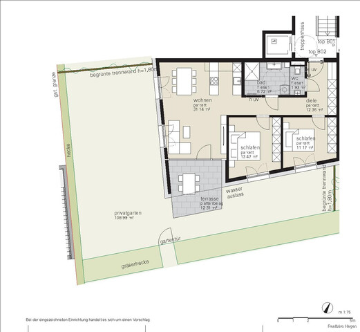 Neubau im Zentrum - Top B.02
3-Zimmerwohnung mit Garten
ATTRAKTIVE FINANZIERUNG