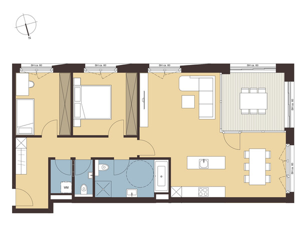 Exklusive 3-Zimmer-Wohnung im 4. Obergeschoss – direkt unter dem Penthouse mit traumhafter Seesicht