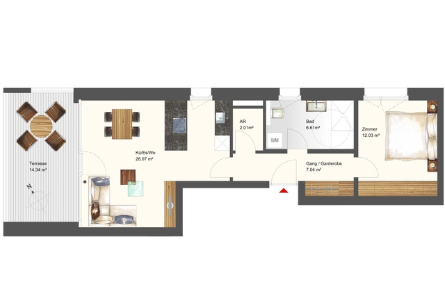 Naturnahes Wohnen! 2-Zimmer-Terrassenwohnung W05 in Hörbranz!