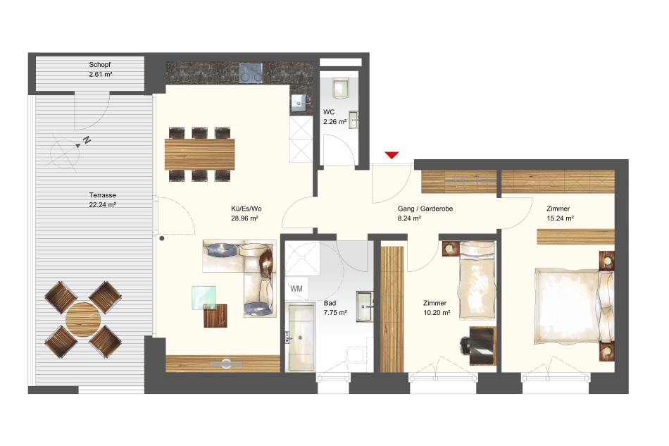 Naturnahes Wohnen! 3-Zimmer-Dachgeschosswohnung W06 in Hörbranz!