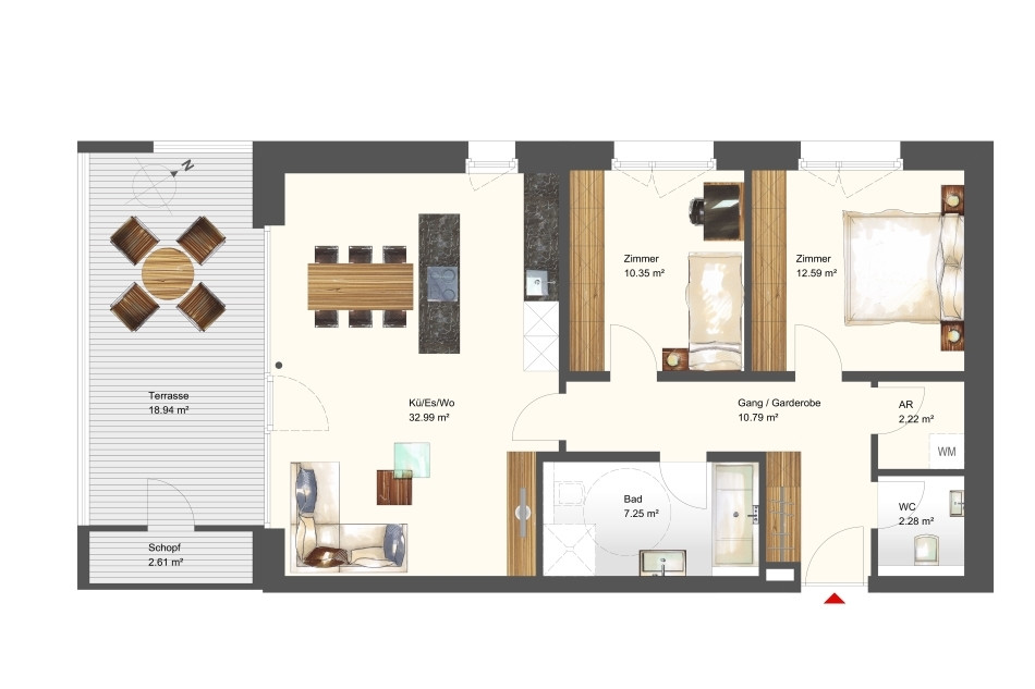 Naturnahes Wohnen! 3-Zimmer-Terrassenwohnung W13 in Hörbranz!