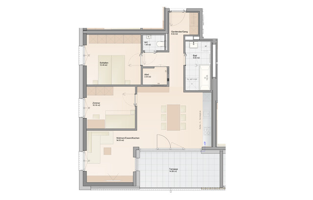 Gemütliche 3-Zimmer Wohnung mit sonniger Terrasse (Top A07)