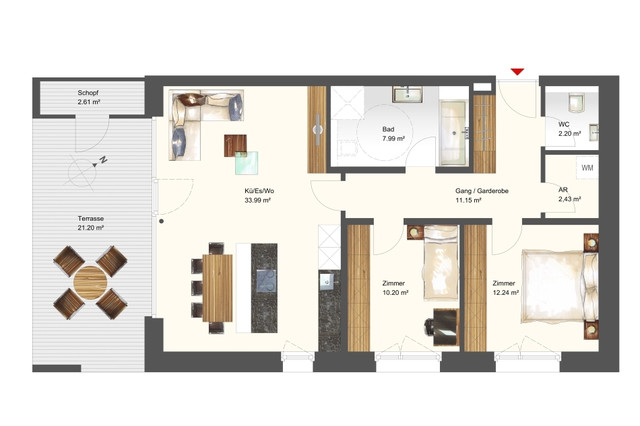 Naturnahes Wohnen! 3-Zimmer-Gartenwohnung W09 in Hörbranz!