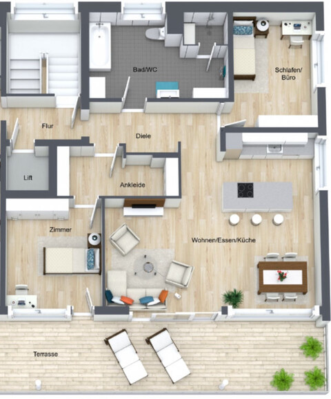 !! VERGEBEN !! Gisingen: Hochwertige 3,5-Zimmer-Dachgeschosswohnung mit ca. 98m²!