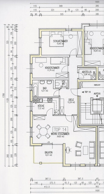 Komfortable 3,5-Zimmer-Wohnung mit Balkon in sonniger Lage