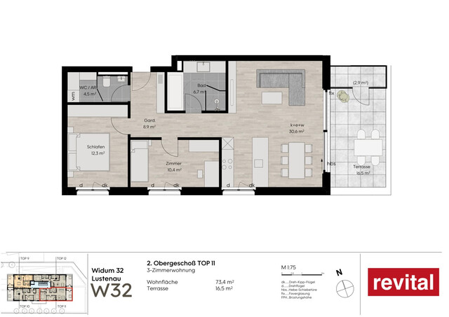 1A-Lage von Lustenau - Ruhige und Zentrale Terrassenwohnung - Top 11