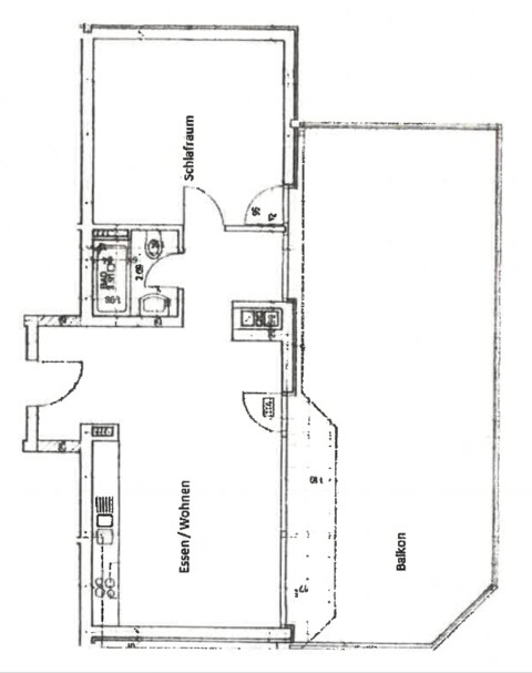 "ohne Provision" geräumige, helle 2 Zimmer Wohnung mit großem Balkon