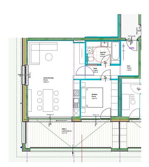 Exklusive 2 Zimmerwohnung mit unverbaubarer Aussicht zu verkaufen