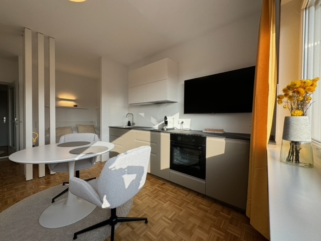 Möbliertes 1-Zimmer-Appartement mit moderner Ausstattung und Seesicht - Ideal für Grenzgänger!