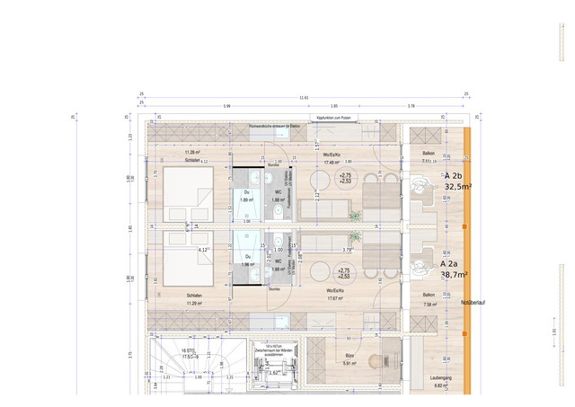 Erstklassiges Wohnen auf 33 m²: Moderne 2-Zimmer Vollholz Wohnung mit Balkon, Stellplatz und Fußbodenheizung in Au!