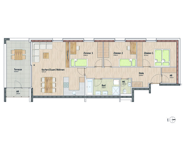 4-Zimmer-Dachgeschosswohnung mit Südwestausrichtung - Top 4