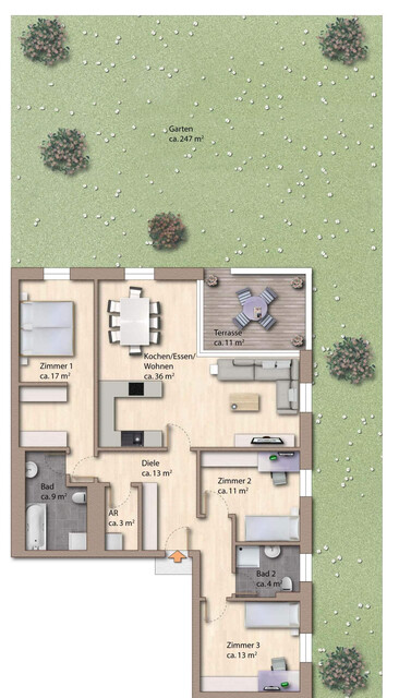 Exklusive 4-Zimmer-Gartenwohnung in bester Lage von Feldkirch-Levis