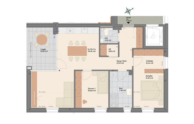 Einzigartige 3-Zimmer Dachgeschosswohnung (Top B5)