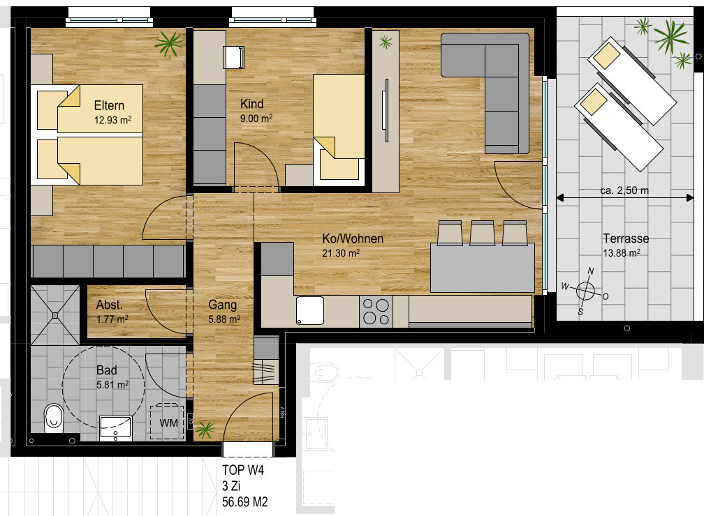 3-Zi-Terrassenwohnung TOP 4 in Nenzing, Im Bruel