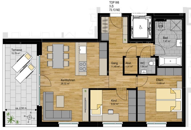 3-Zi-Terrassenwohnung TOP 6 in Nenzing, Im Bruel