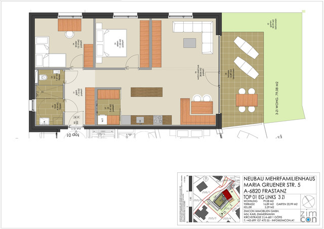 3-Zi Gartenwohnung ab € 1.430,- mtl. Top 1