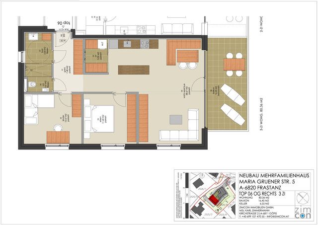 3-Zi Terrassenwohnung ab € 1.435 mtl. Top 6