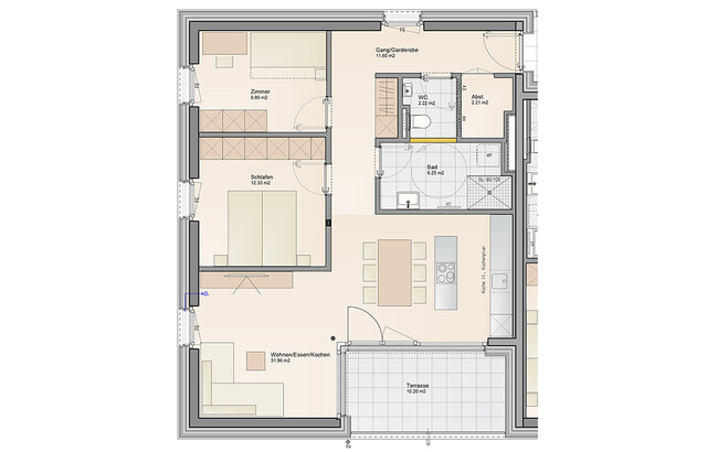 3-Zimmer Wohnung | Dachgeschoss | Terrasse (Top B06)