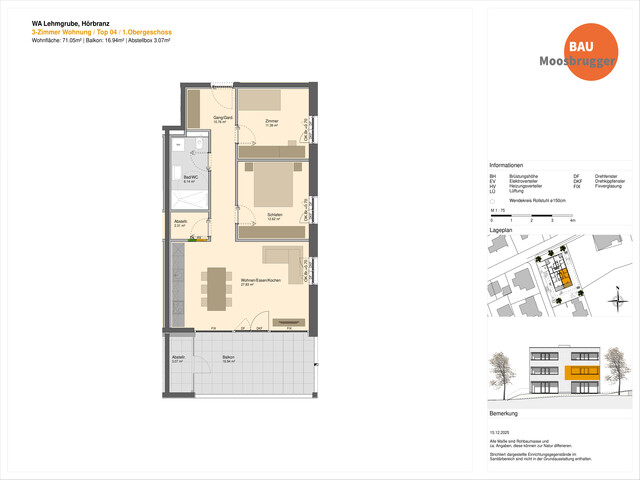 Bezugsbereit Ende April: 3-Zimmer-Wohnung mit Balkon in Hörbranz  | Top 4