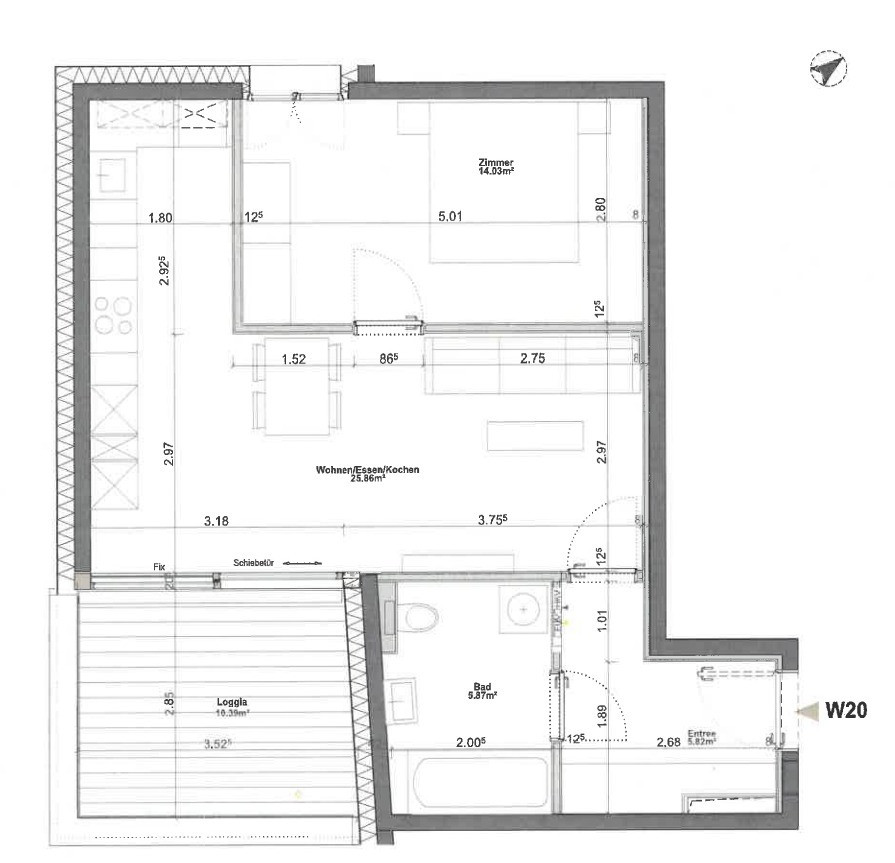 Lochau Hörbranzer Straße: Moderne 2-Zimmer-Neubau-Wohnung mit Balkon und Tiefgaragenplatz