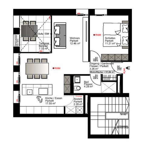 Traumhafte 2-Zimmer-Terassenwohnung in optimaler Lage in Schwarzach zu vermieten