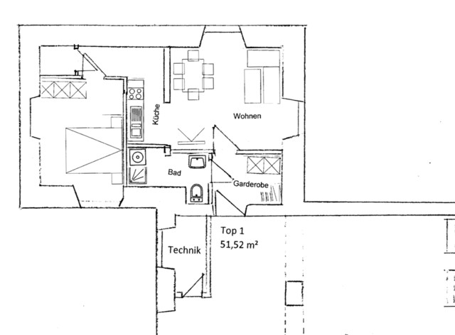 2 Zimmerwohnung in historischem Gebäude