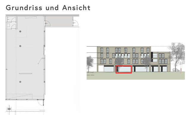 Fläche für Handel oder Dienstleistung im Erdgeschoss zu vermieten - Lage mit hoher Frequenz