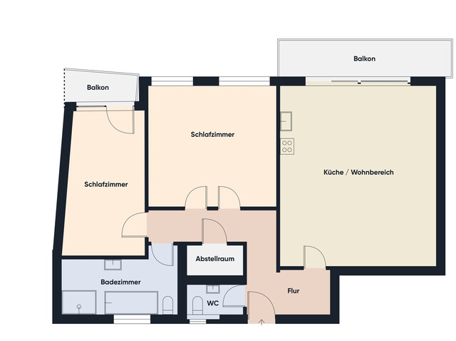 Helle 4-Zimmer-Wohnung mit Balkon in ruhiger Lage von Schlins
