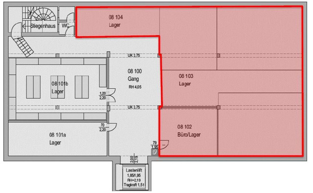 Wolfurt – Lagerfläche im 1. OG (8) mit ca. 185 m²     