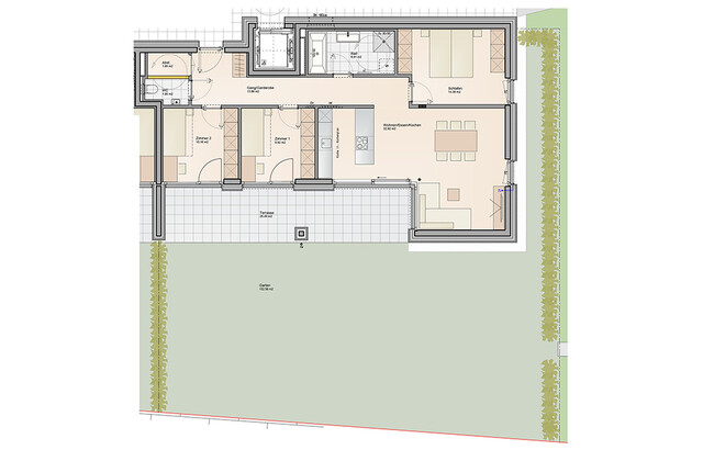 Großer Garten & Südausrichtung: 4-Zimmer Gartenwohnung (Top B02)