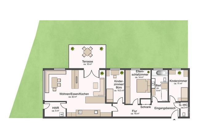 Moderne 4-Zimmer-Gartenwohnung in ruhiger Lage mit Top-Ausstattung