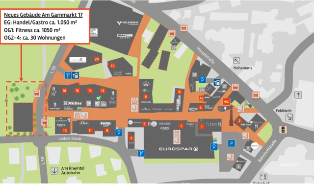 Geschäftsfläche Handelsfläche im Erdgeschoss Neubauprojekt Am Garnmarkt 17 - Fertigstellung Herbst 2024