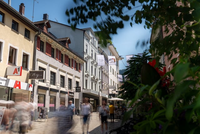 Geschäftslokal in der Fußgängerzone in Bregenz