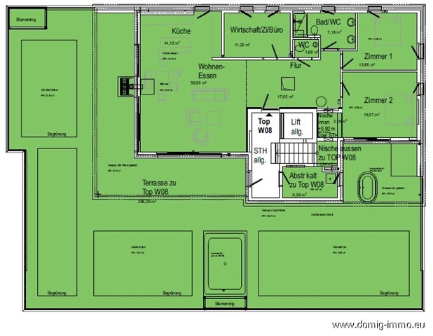 Exklusives Penthouse mit 4 Zimmer und 280m² wunderschöner Terrasse in Feldkirch-Tisis