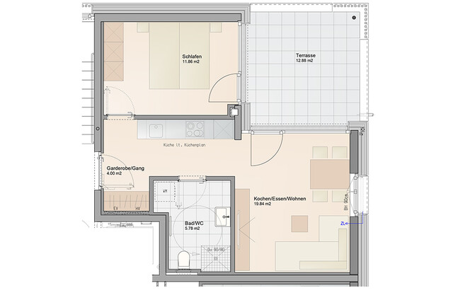 Wohngenuss in idealer Lage: 2-Zimmer Terrassenwohnung (Top B05)