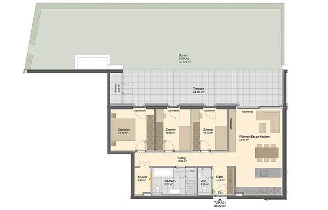 4-Zimmer Wohnung mit schönem Garten (Top A01)
