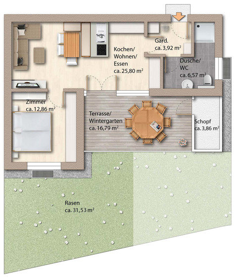 Moderne 2 Zimmer-Neubauwohnungen in idyllischer Kleinwohnanlage in Feldkirch