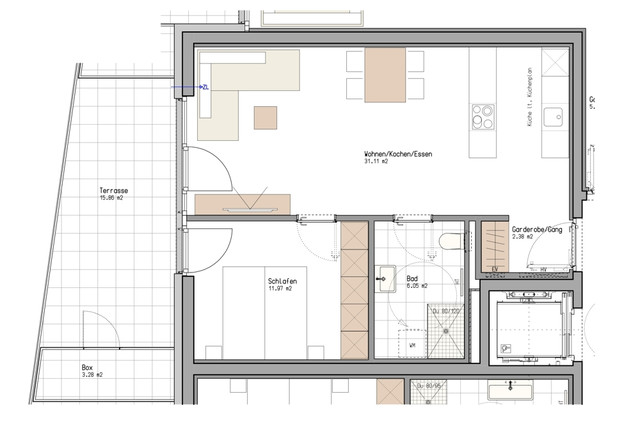 Tolle 2-Zimmer-Neubauwohnung (Baujahr 2024) in Lochau, Bäumle zu verkaufen (vermietet bis 04/2027)