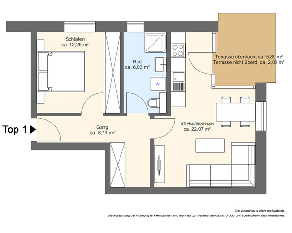 Helle 2 Zimmer Neubauwohnung