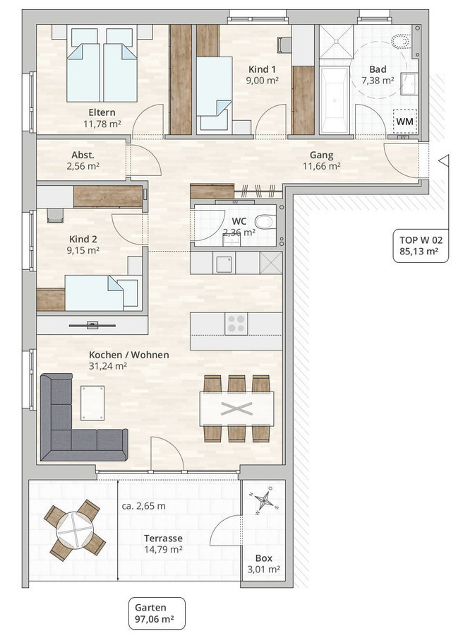 kurzfristig beziehbar! 4-Zi-Gartenwohnung TOP 2 in Frastanz, Beim Feldgatter 5