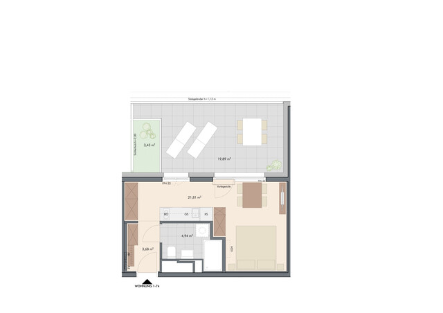 Seltene Anlegerchance: Dachgeschosswohnung mit 20 m² Terrasse und Ausblick