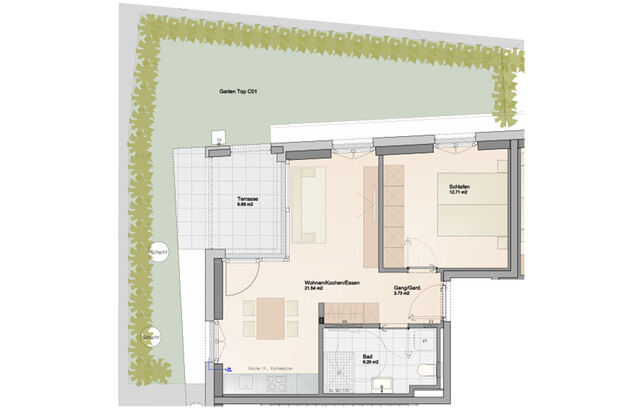 Baustart bereits erfolgt: 2-Zimmer Gartenwohntraum | Wohnbauförderung (Top C01)