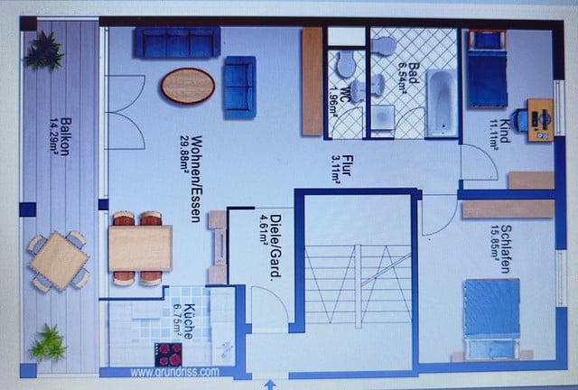 3-Zimmer-Wohnung mit Balkon, Tiefgaragenplatz ab Februar 2025 in bester Lage zu vermieten