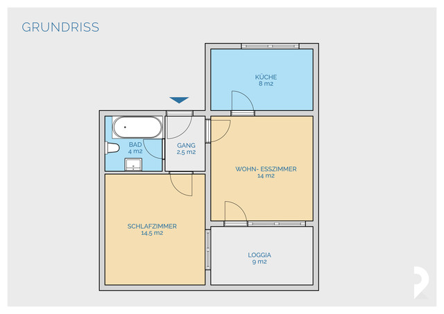 2 ZIMMER MIETWOHNUNG MIT LOGGIA UND TIEFGARAGENPLATZ