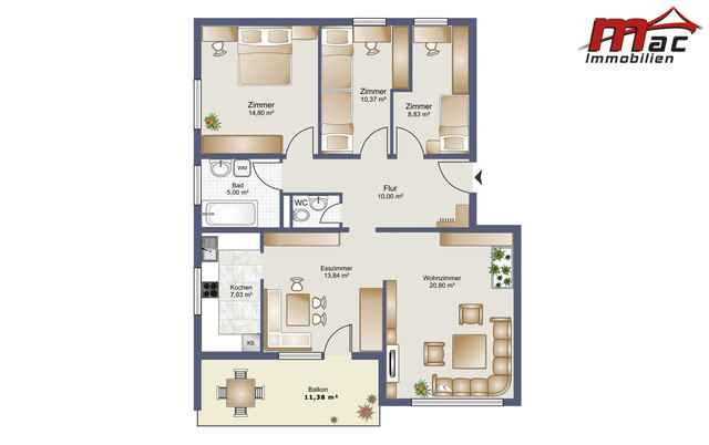 Leistbare 4-Zimmerwohnung in sonniger Ruhelage