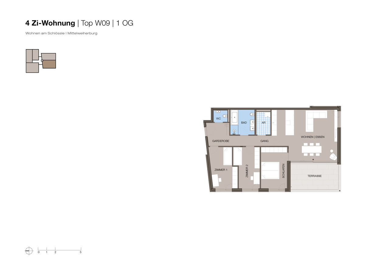 Luxuriöse 4-Zi-Terrassenwohnung - Wohnen am Schlössle  Top W09