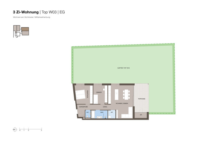 Luxuriöse 3-Zi-Gartenwohnung - Wohnen am Schlössle  Top W03