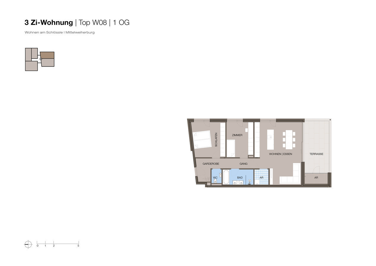 Luxuriöse 3-Zi-Terrassenwohnung - Wohnen am Schlössle  Top W08